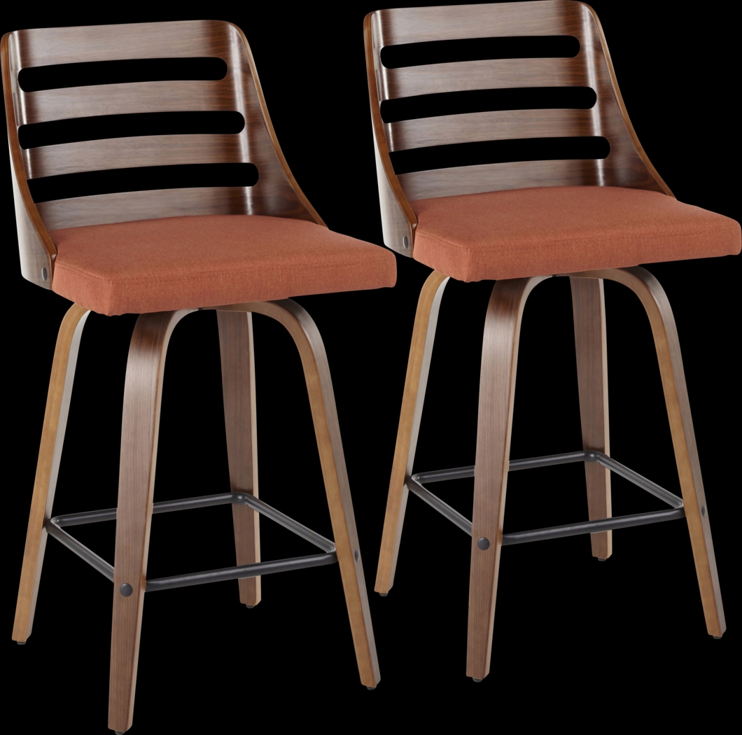 Woolwich Orange Counter Height Stool, Set of 2 - Thumbnail - Image 1