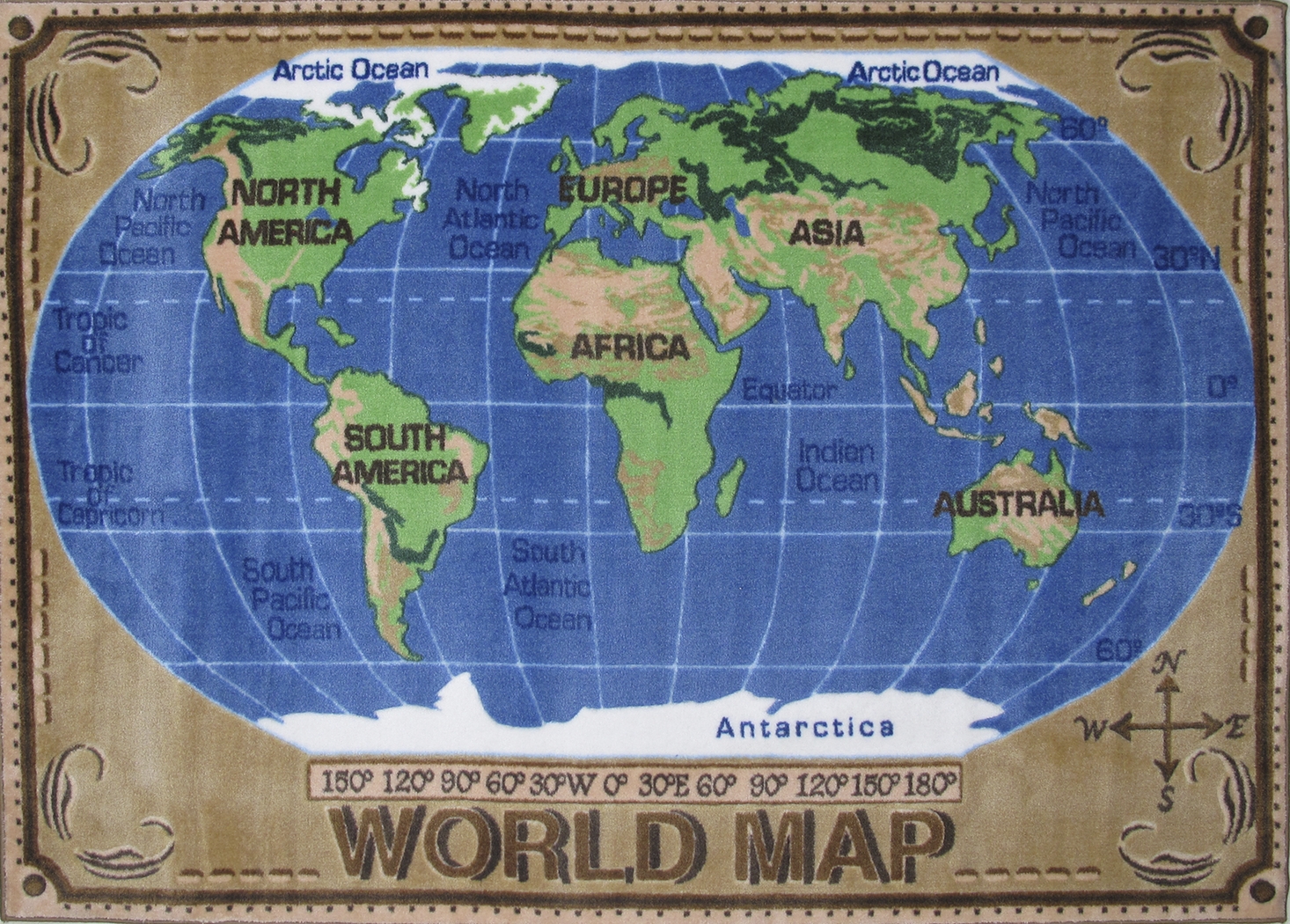 Kids World Map Rug - Thumbnail - Image 1