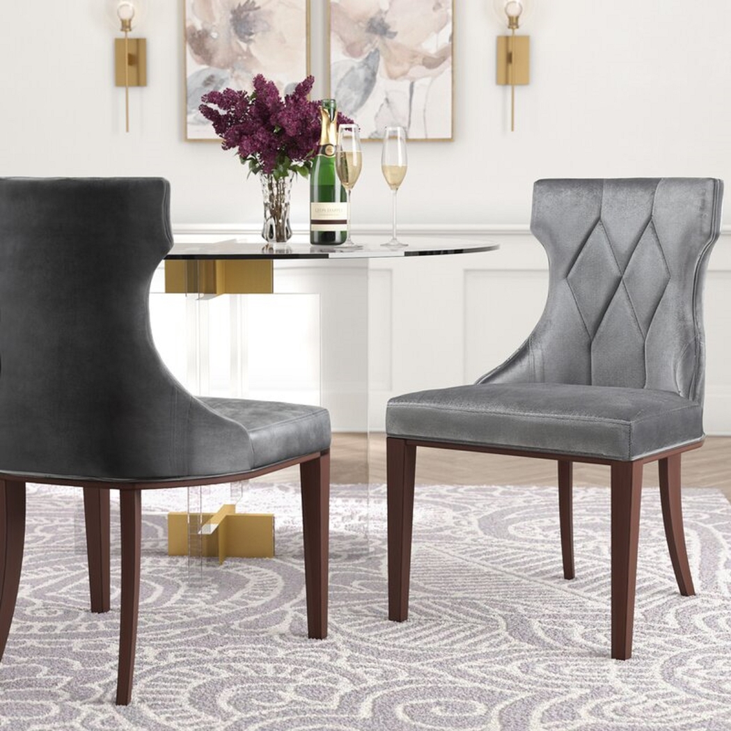 Worlddale Dark Gray Side Chair, Set of 2 - Thumbnail - Image 2