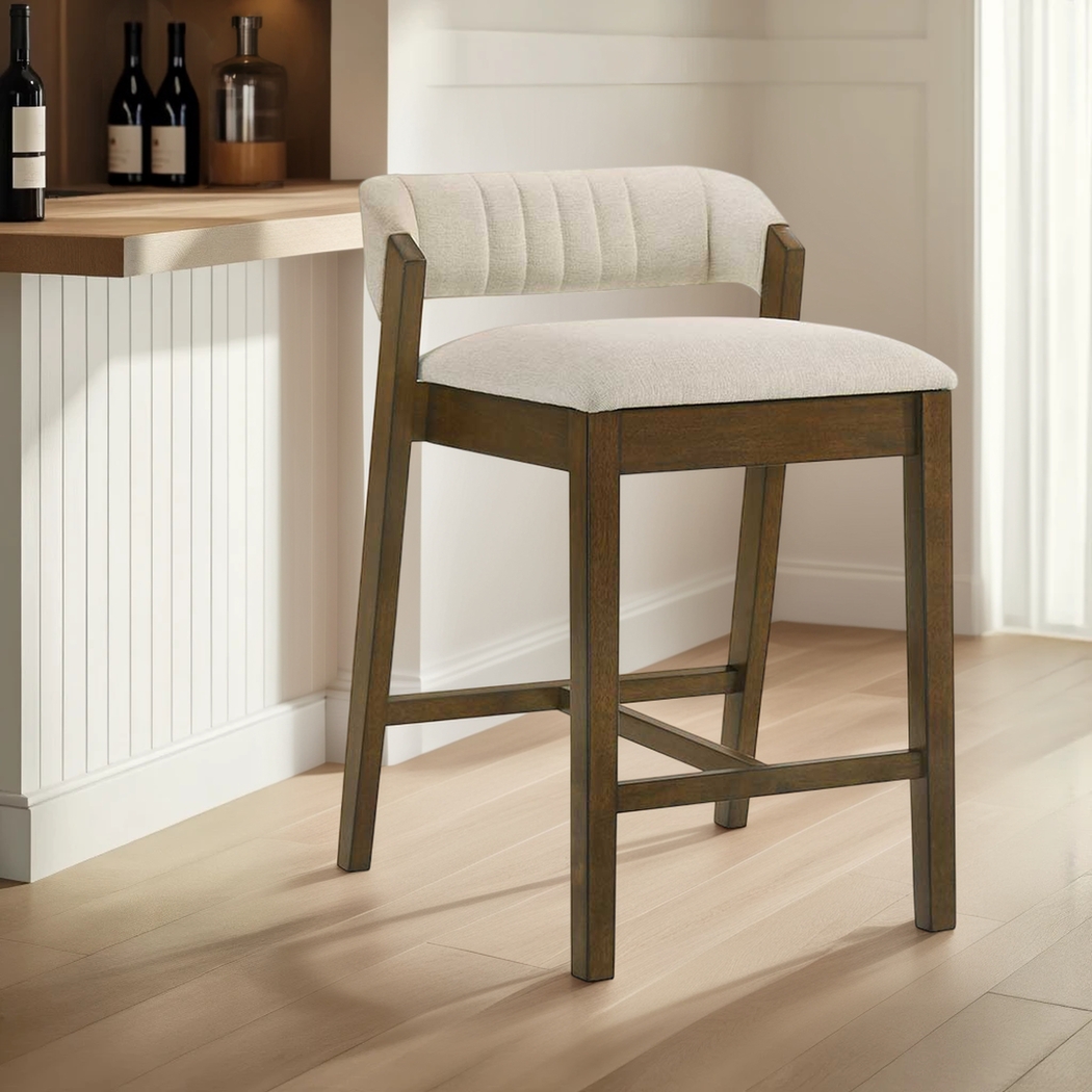 Worldwood I Brown and Cream Barstool - Thumbnail - Image 8