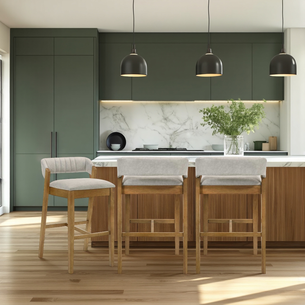 Worldwood I Brown and Cream Barstool - Thumbnail - Image 2