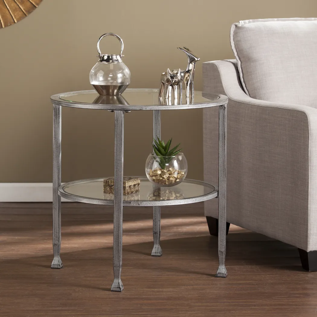 Worston Silver Round End Table - Thumbnail - Image 2