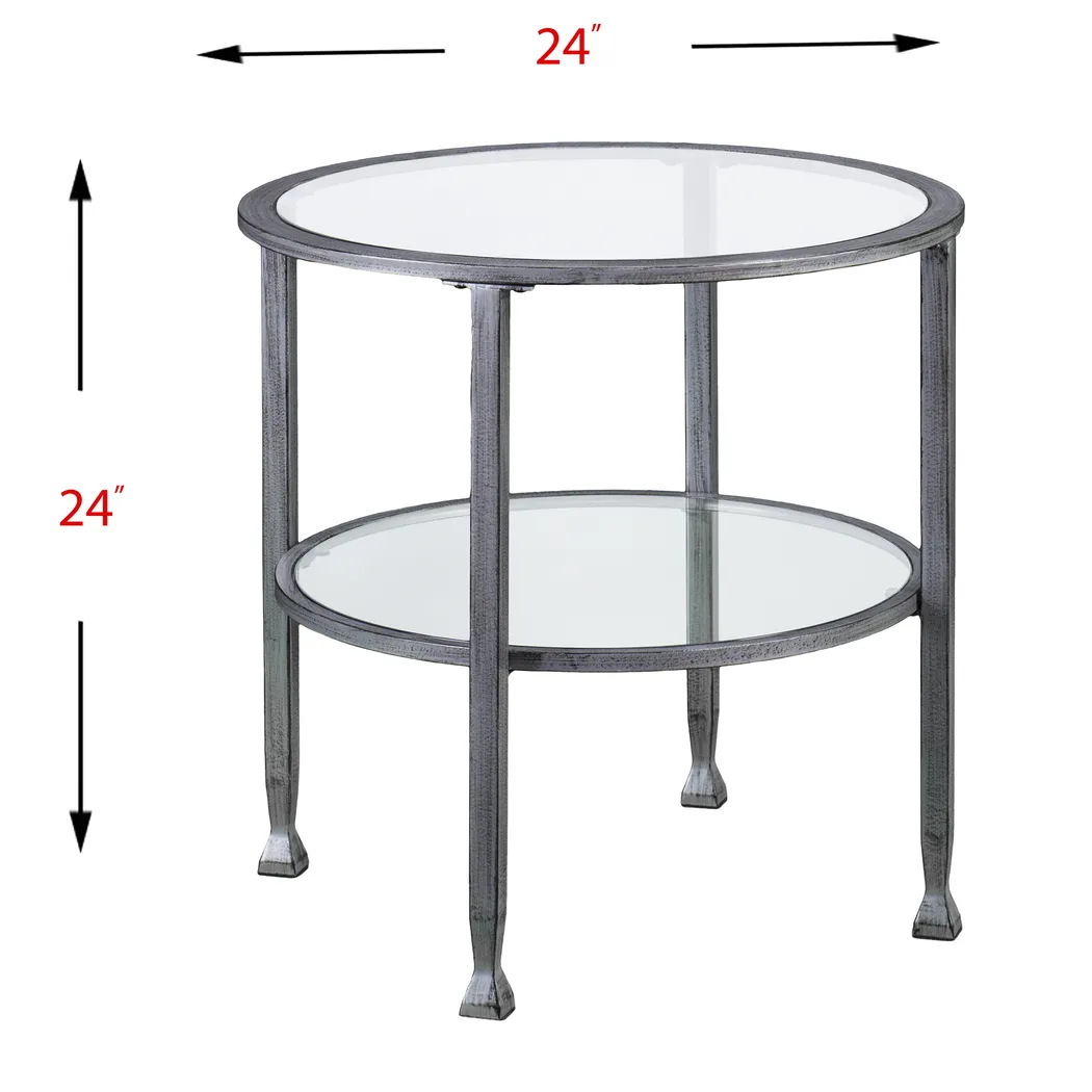 Worston Silver Round End Table - Thumbnail - Image 3
