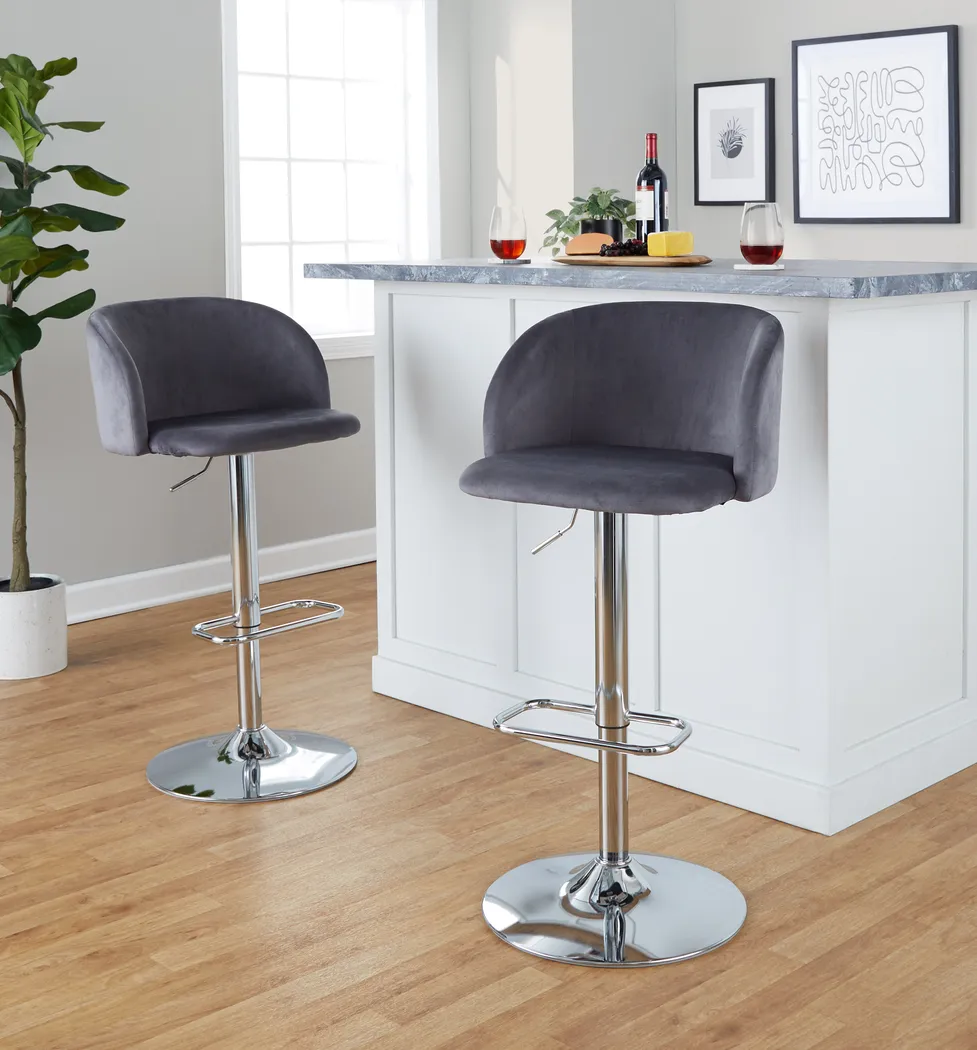 Worthford Gray Adjustable Swivel Barstool, Set of 2 - Thumbnail - Image 2