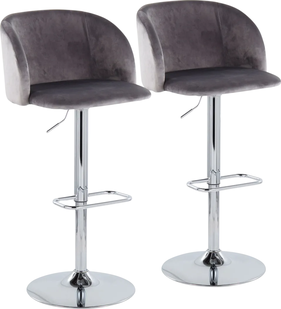 Worthford Gray Adjustable Swivel Barstool, Set of 2 - Thumbnail - Image 1