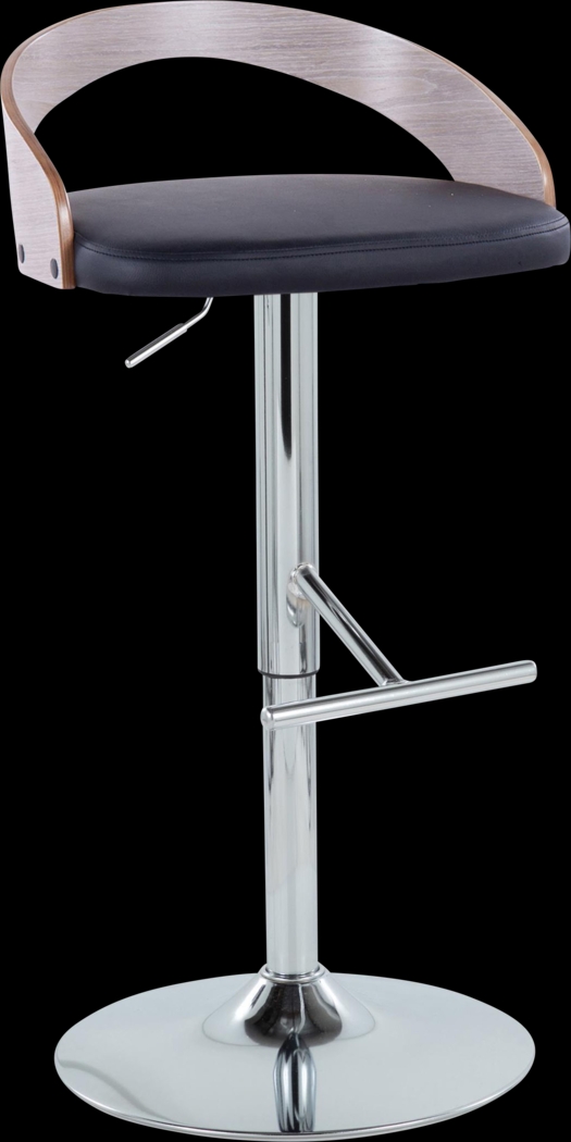 Wrayhall I Black Adjustable Swivel Barstool, Set of 2 - Thumbnail - Image 3