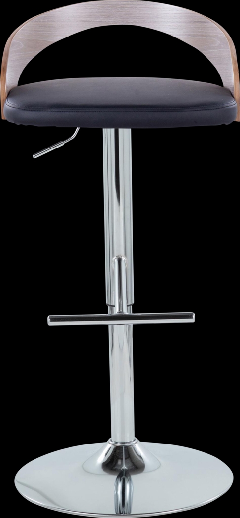 Wrayhall I Black Adjustable Swivel Barstool, Set of 2 - Thumbnail - Image 4