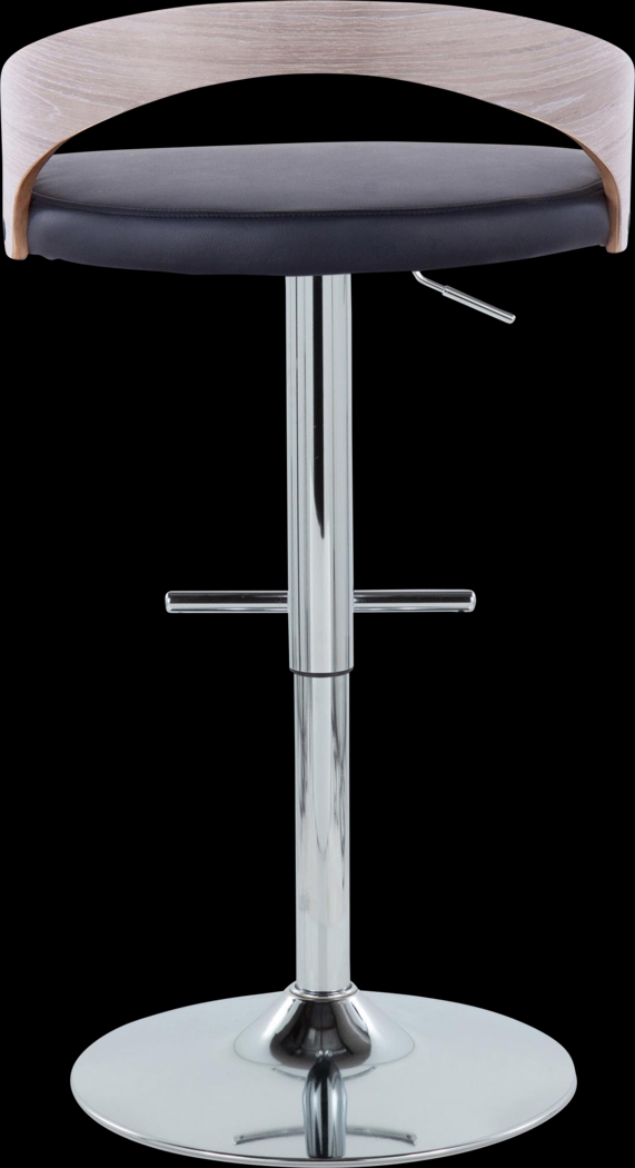 Wrayhall I Black Adjustable Swivel Barstool, Set of 2 - Thumbnail - Image 5