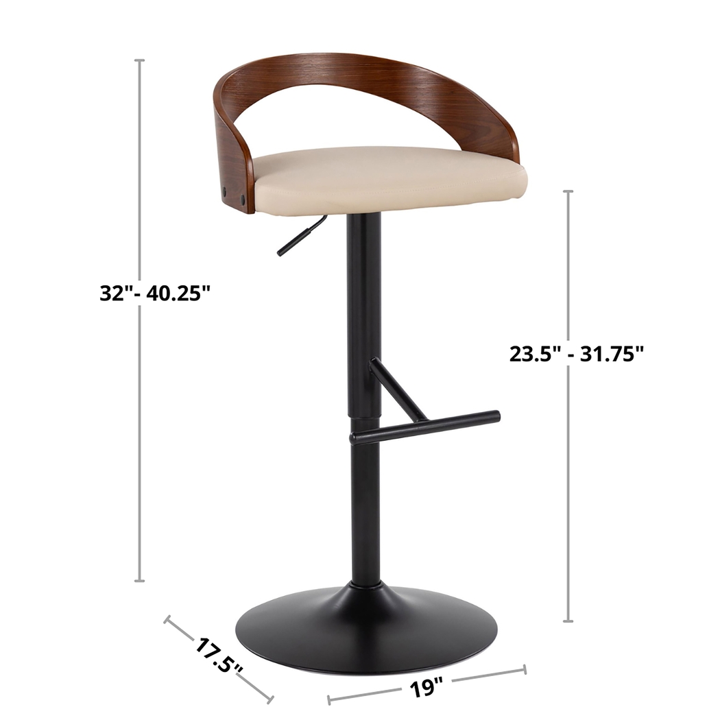 Wrayhall I Black Adjustable Swivel Barstool, Set of 2 - Thumbnail - Image 8