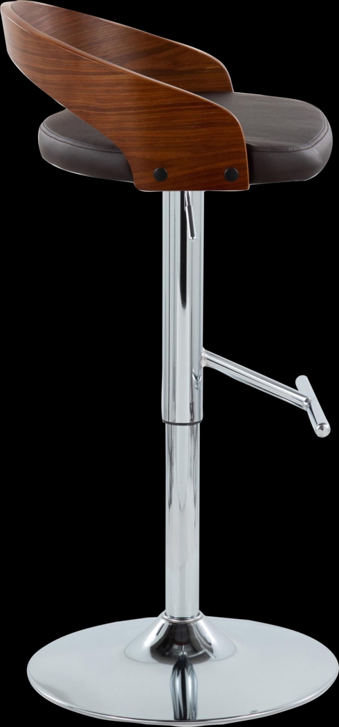 Wrayhall I Brown Adjustable Swivel Barstool, Set of 2 - Thumbnail - Image 4