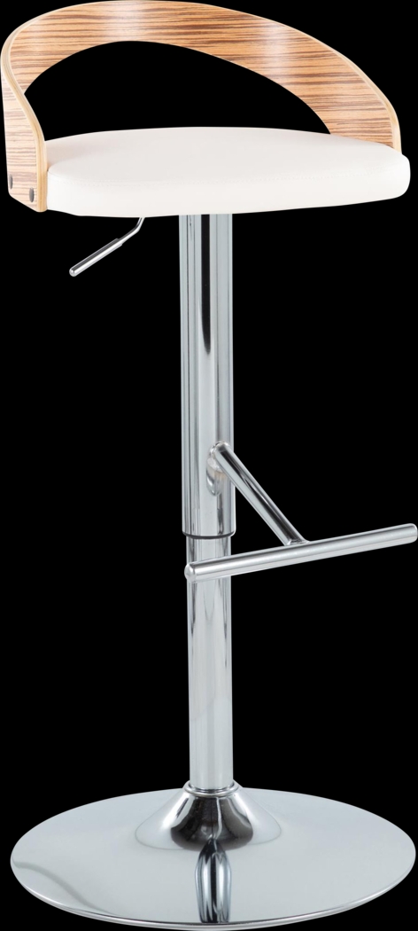 Wrayhall I White Adjustable Swivel Barstool, Set of 2 - Thumbnail - Image 3