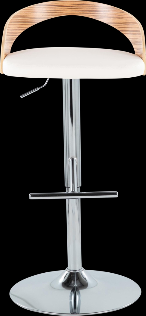 Wrayhall I White Adjustable Swivel Barstool, Set of 2 - Thumbnail - Image 4