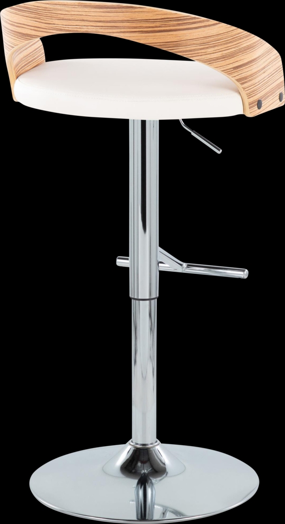 Wrayhall I White Adjustable Swivel Barstool, Set of 2 - Thumbnail - Image 5