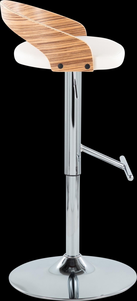 Wrayhall I White Adjustable Swivel Barstool, Set of 2 - Thumbnail - Image 7