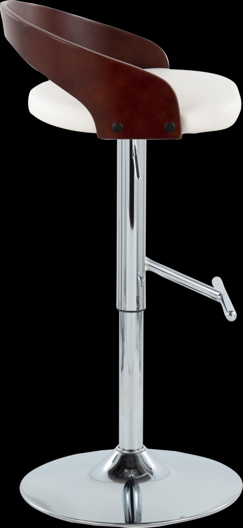 Wrayhall I White Adjustable Swivel Barstool, Set of 2 - Thumbnail - Image 4