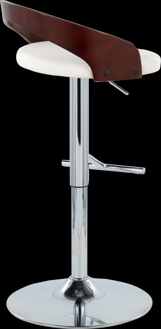 Wrayhall I White Adjustable Swivel Barstool, Set of 2 - Thumbnail - Image 6