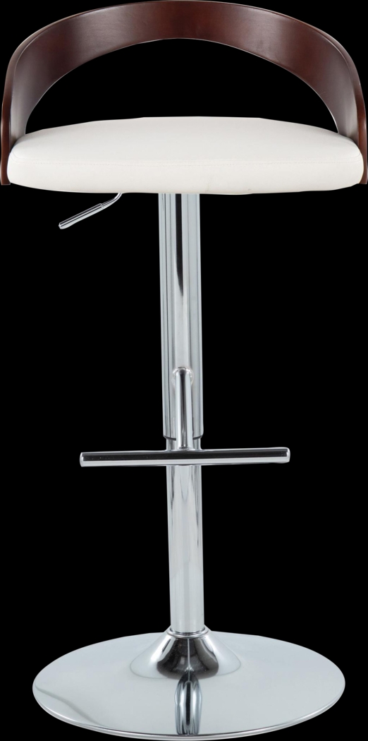 Wrayhall I White Adjustable Swivel Barstool, Set of 2 - Thumbnail - Image 7