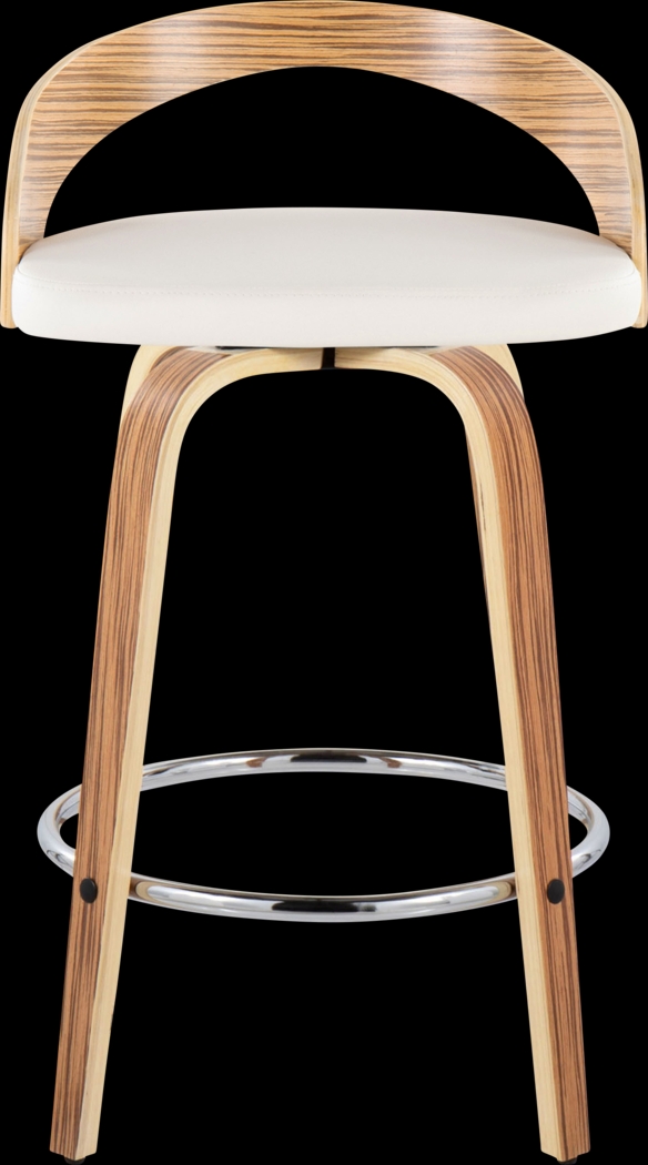 Wrayhall III White Swivel Counter Height Stool, Set of 2 - Thumbnail - Image 4