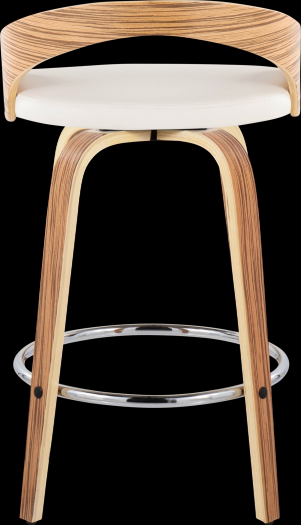Wrayhall III White Swivel Counter Height Stool, Set of 2 - Thumbnail - Image 6
