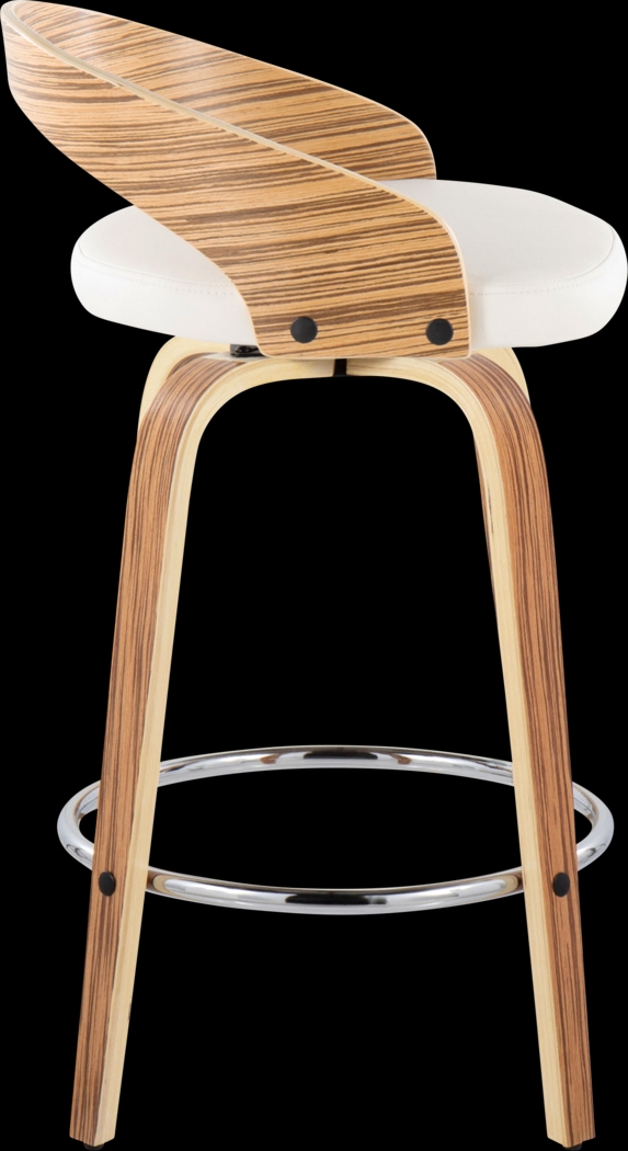 Wrayhall III White Swivel Counter Height Stool, Set of 2 - Thumbnail - Image 7