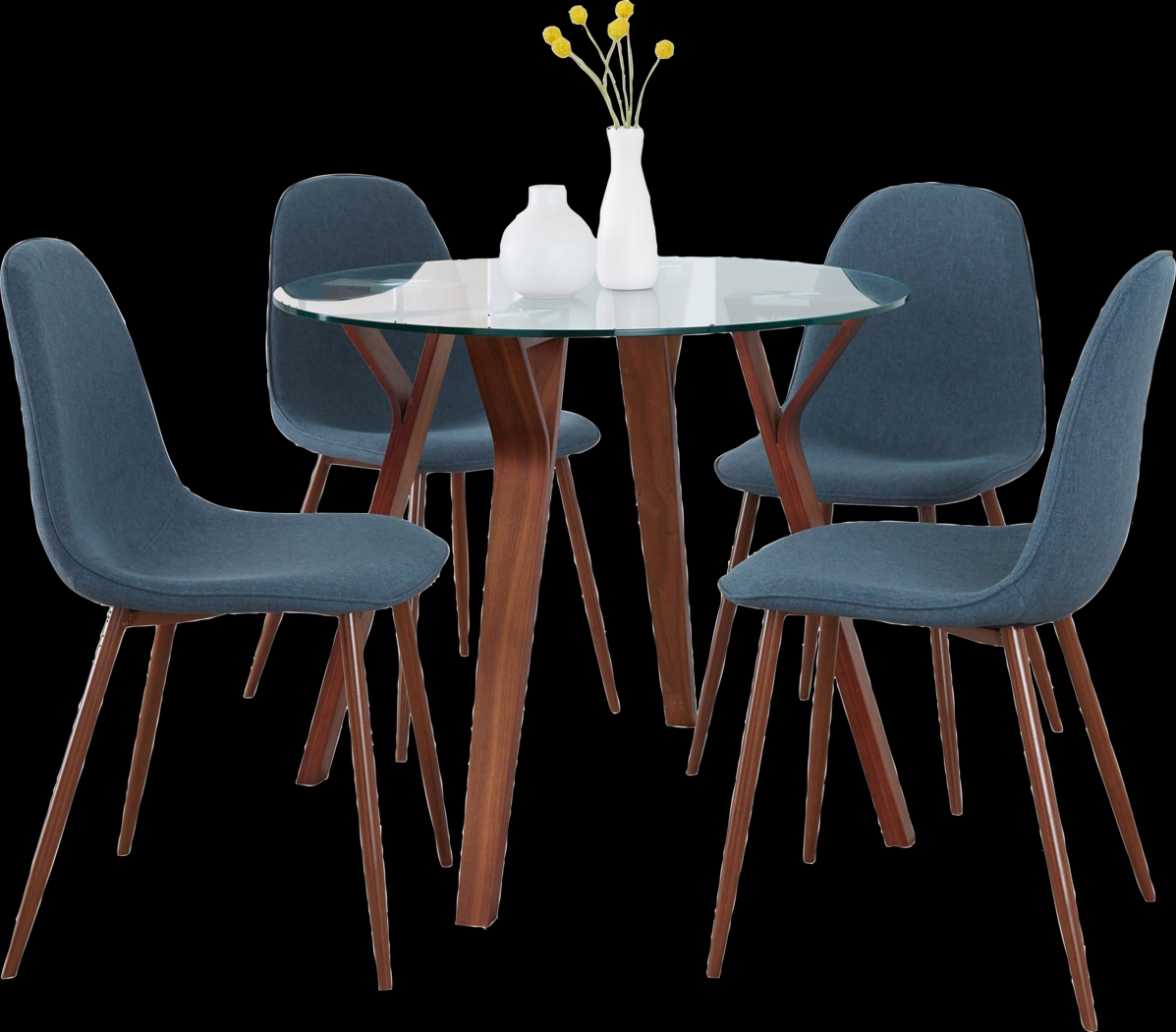 Wrenfrew I Dark Blue 5 Pc Dining Set - Thumbnail - Image 1