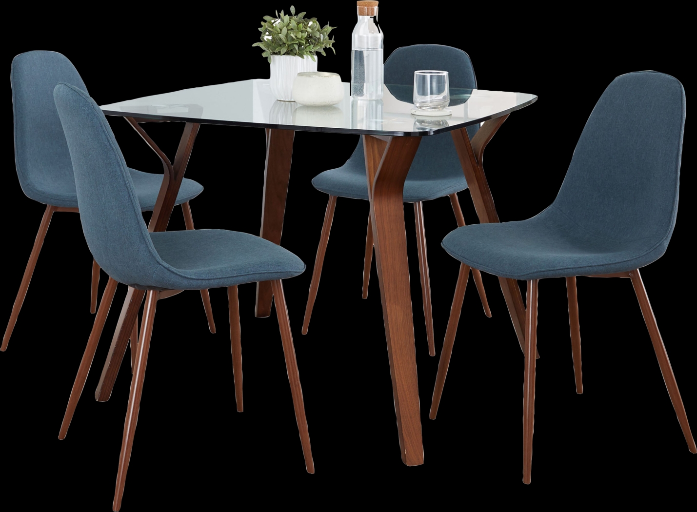 Wrenfrew II Dark Blue 5 Pc Dining Set - Thumbnail - Image 3