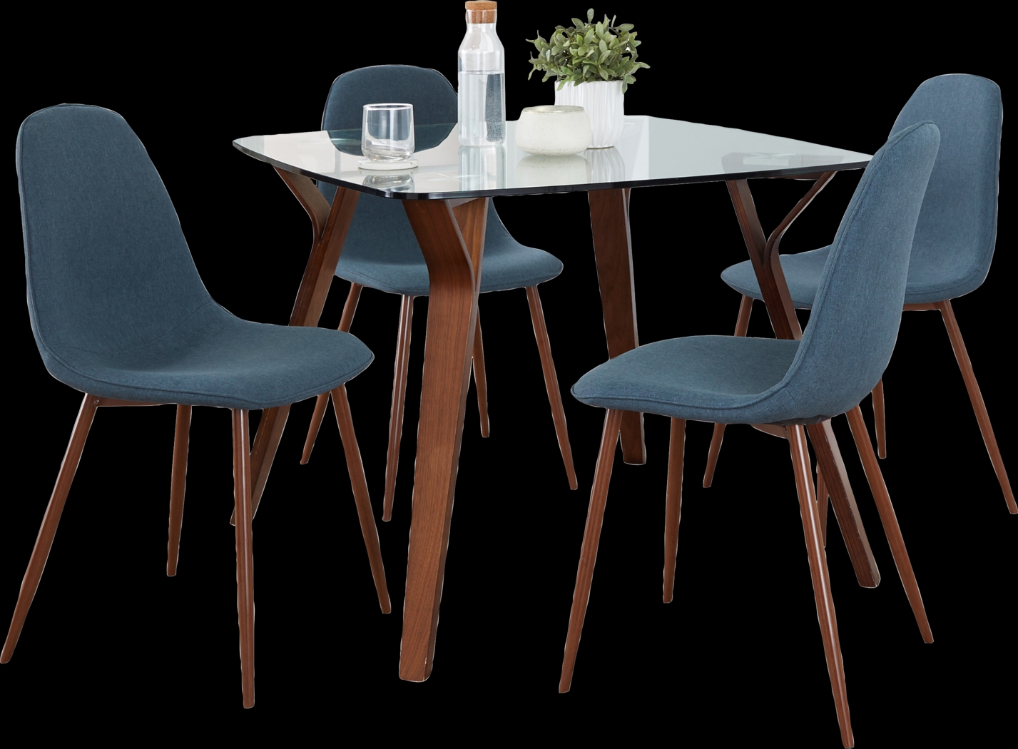 Wrenfrew II Dark Blue 5 Pc Dining Set - Thumbnail - Image 1