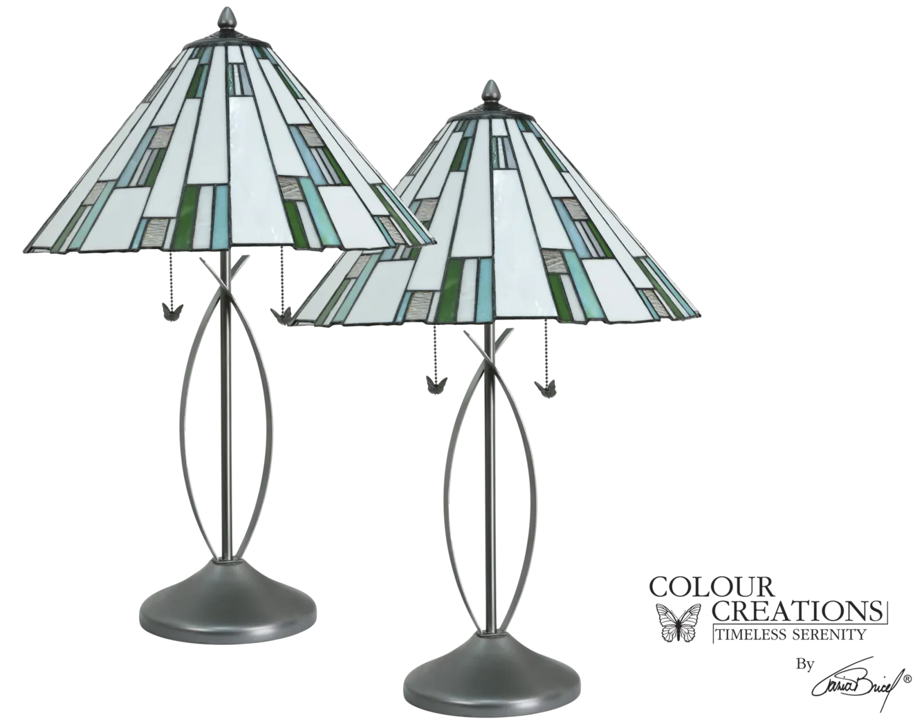 Wrightsville Blue-Green Lamp, Set of 2 - Thumbnail - Image 1