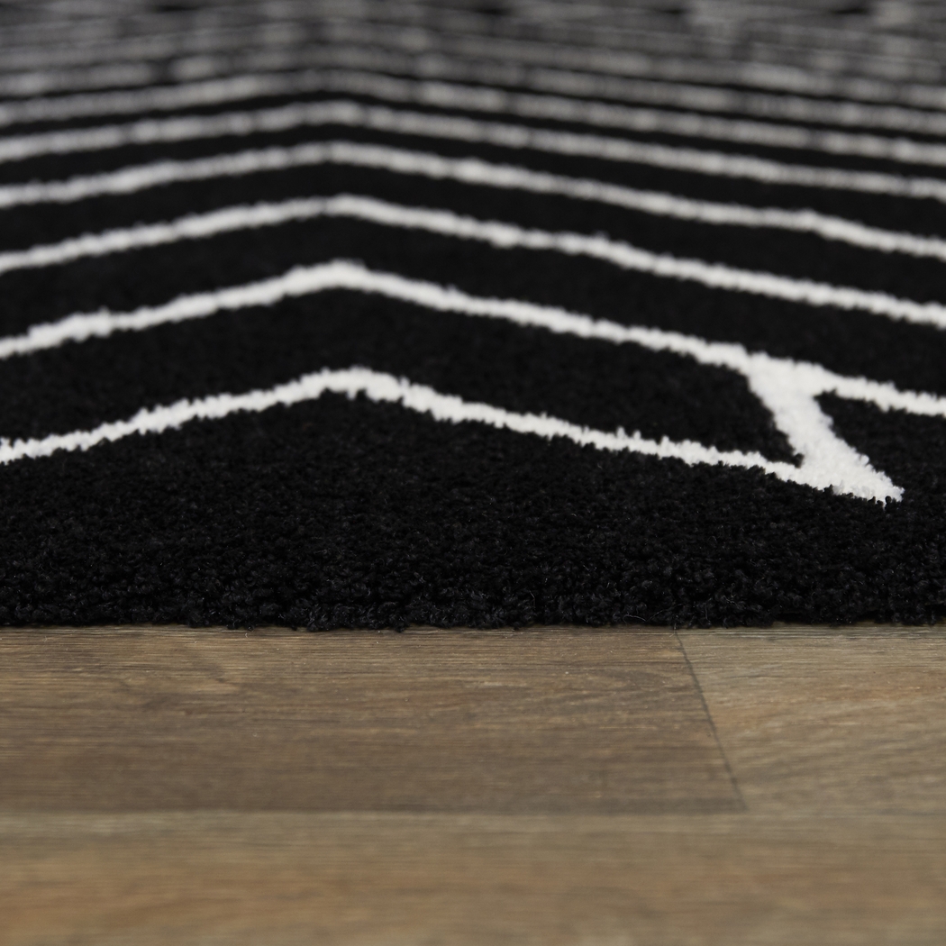 Wrilas Black/White 7'10 x 10' Rug - Thumbnail - Image 3