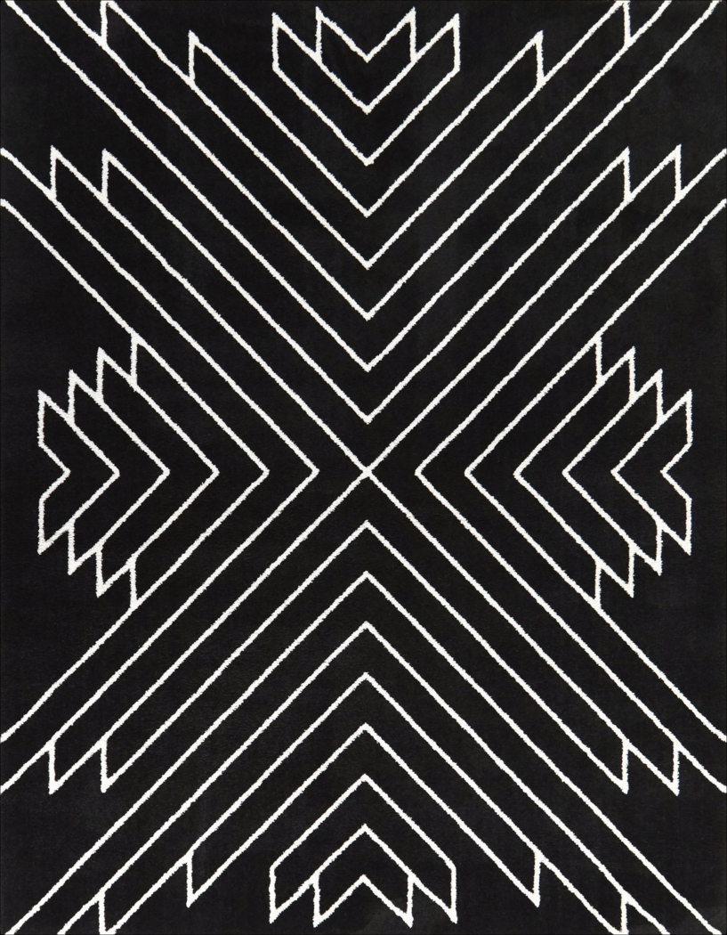 Wrilas Black/White 7'10 x 10' Rug - Thumbnail - Image 1