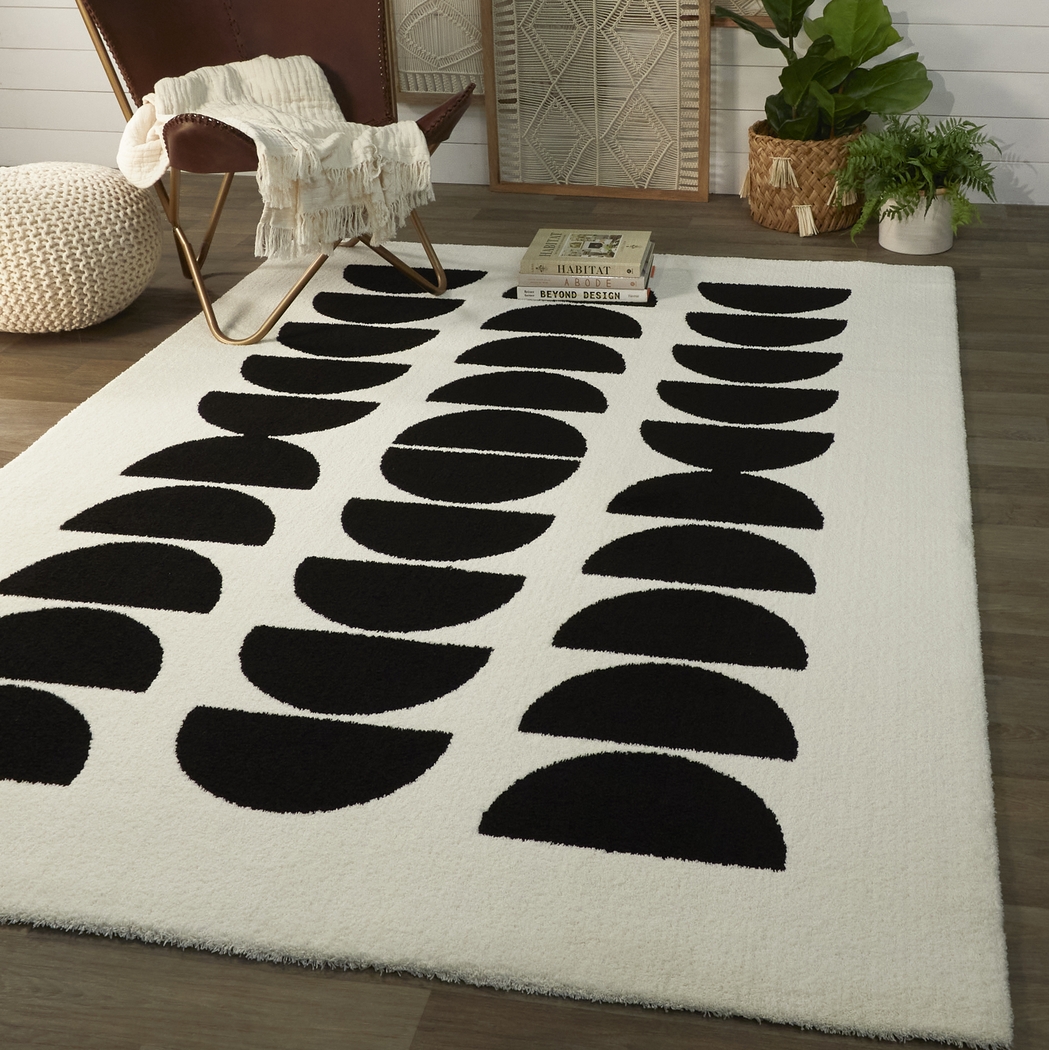 Wumolf Black/White 5'3 x 7' Rug - Thumbnail - Image 2