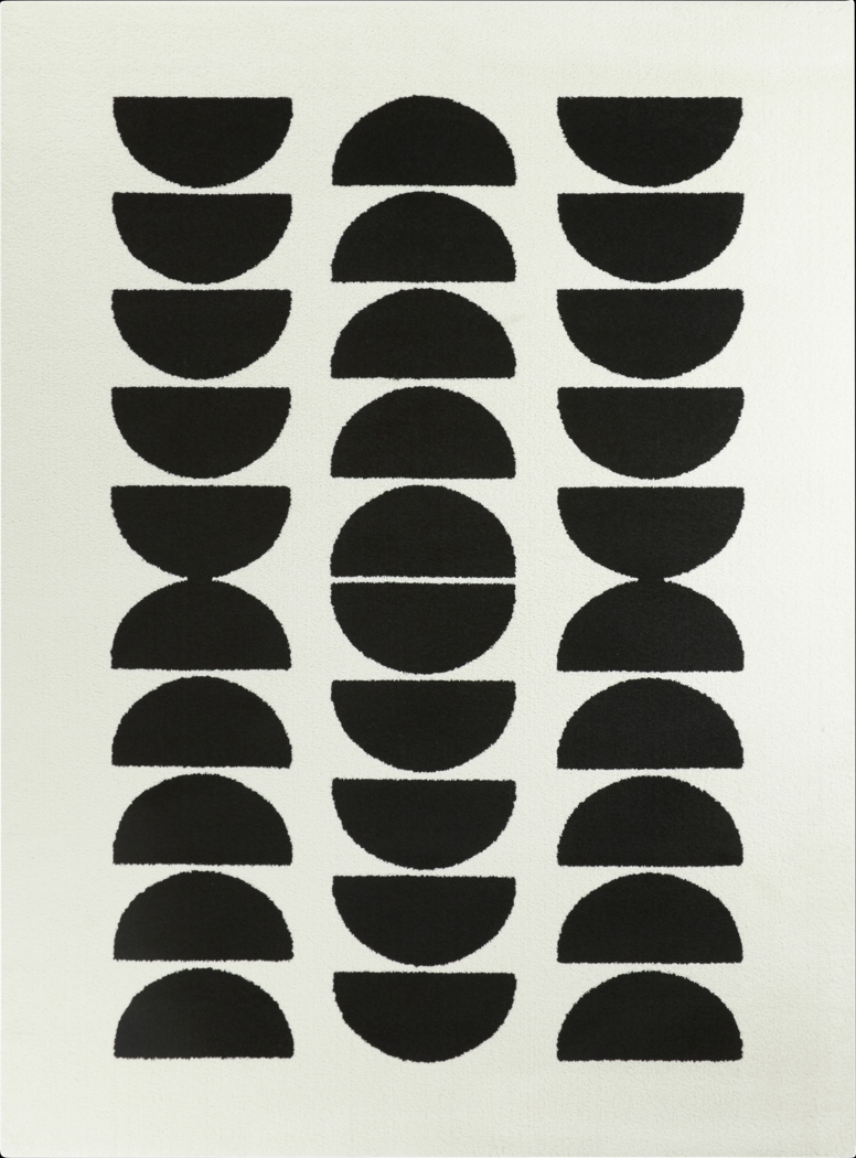 Wumolf Black/White 5'3 x 7' Rug - Thumbnail - Image 1