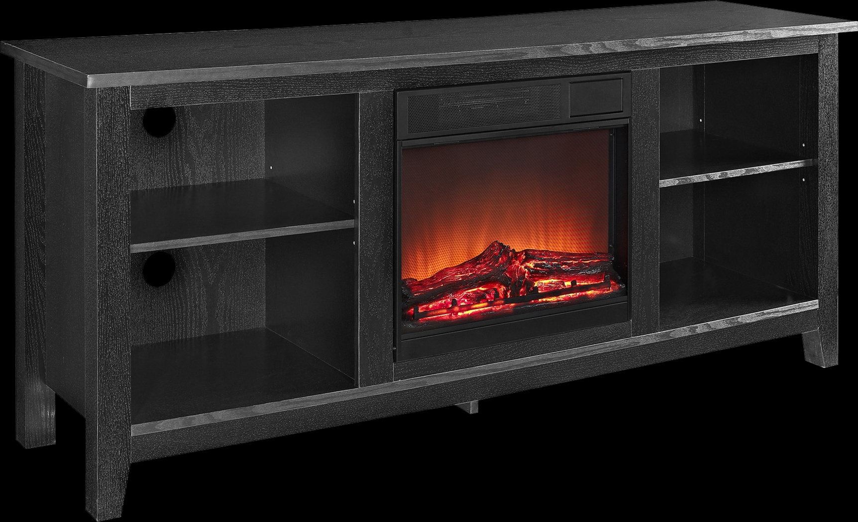 Wyatt Black 58 in. Console with Electric Fireplace - Thumbnail - Image 2