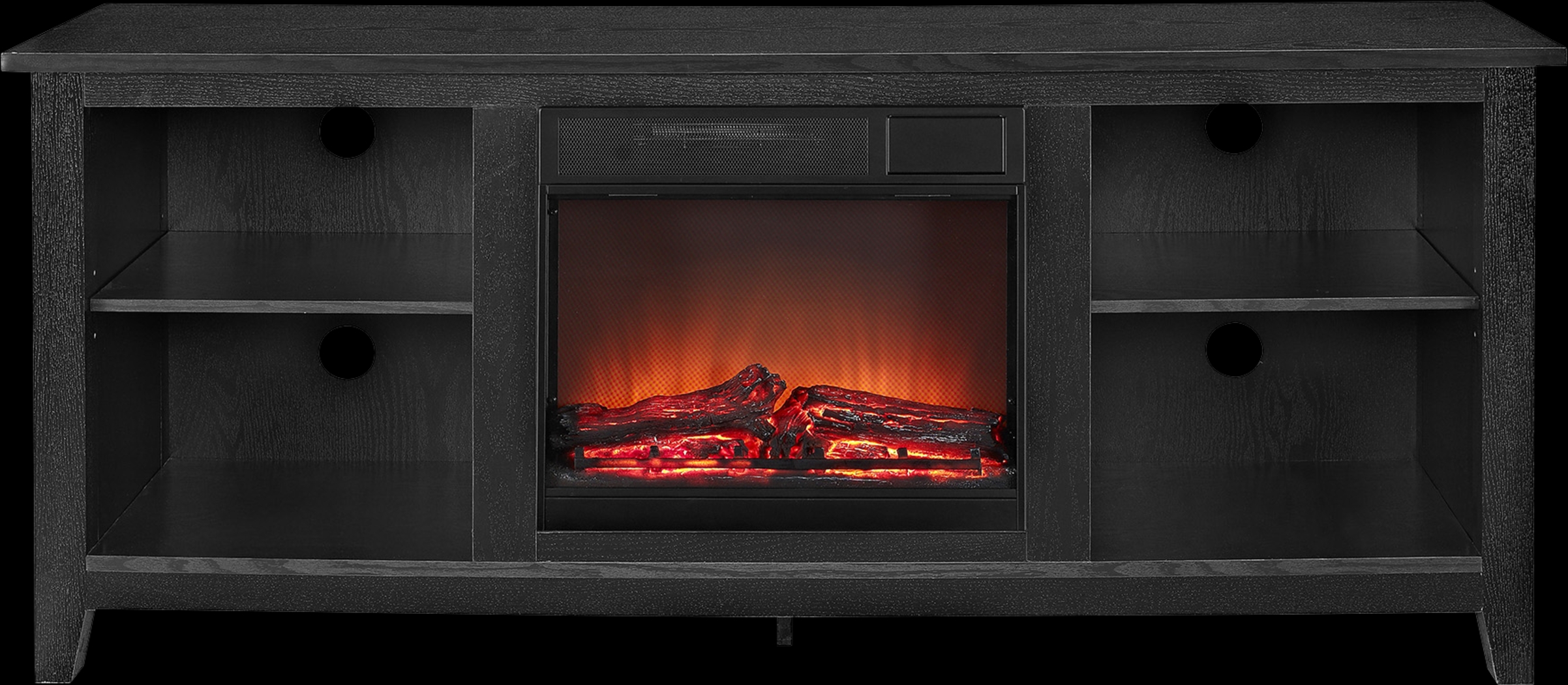 Wyatt Black 58 in. Console with Electric Fireplace - Thumbnail - Image 1