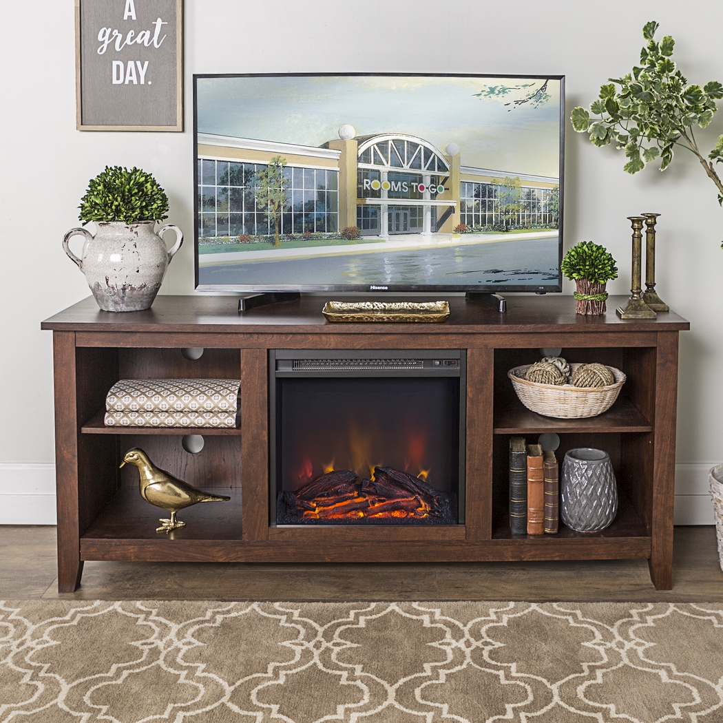 Wyatt Brown 58 in. Console with Electric Fireplace - Thumbnail - Image 2