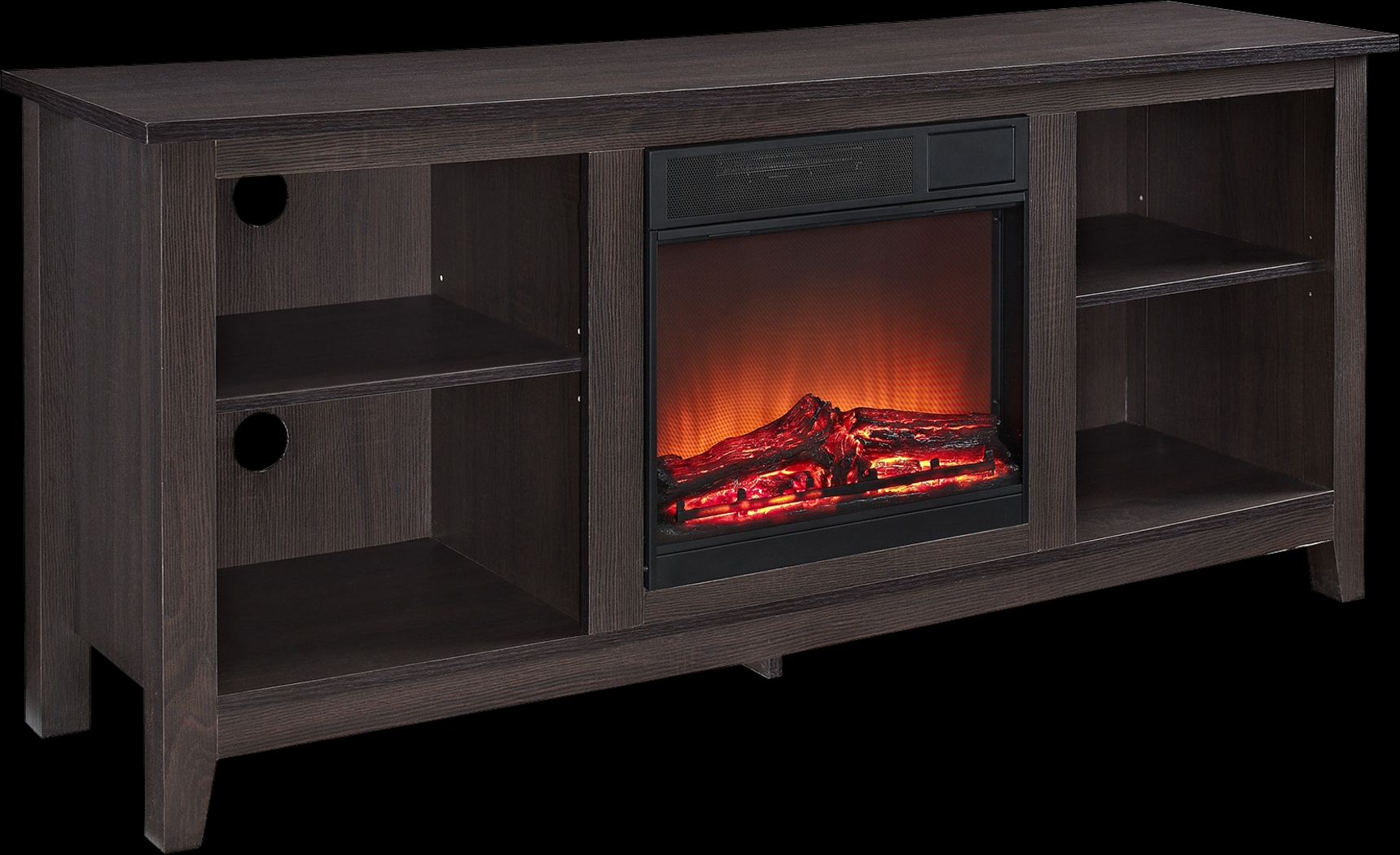 Wyatt Espresso 58 in. Console with Electric Fireplace - Thumbnail - Image 2