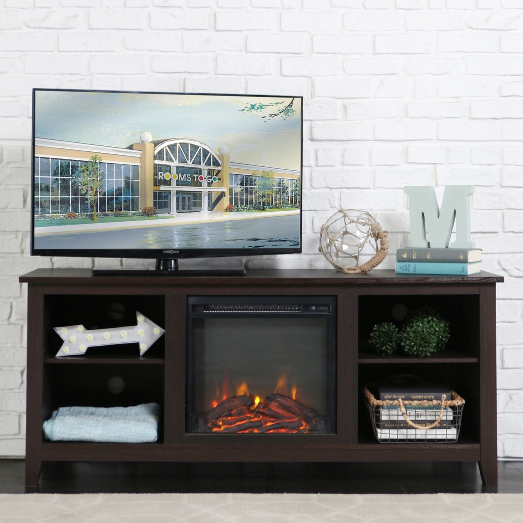 Wyatt Espresso 58 in. Console with Electric Fireplace - Thumbnail - Image 3