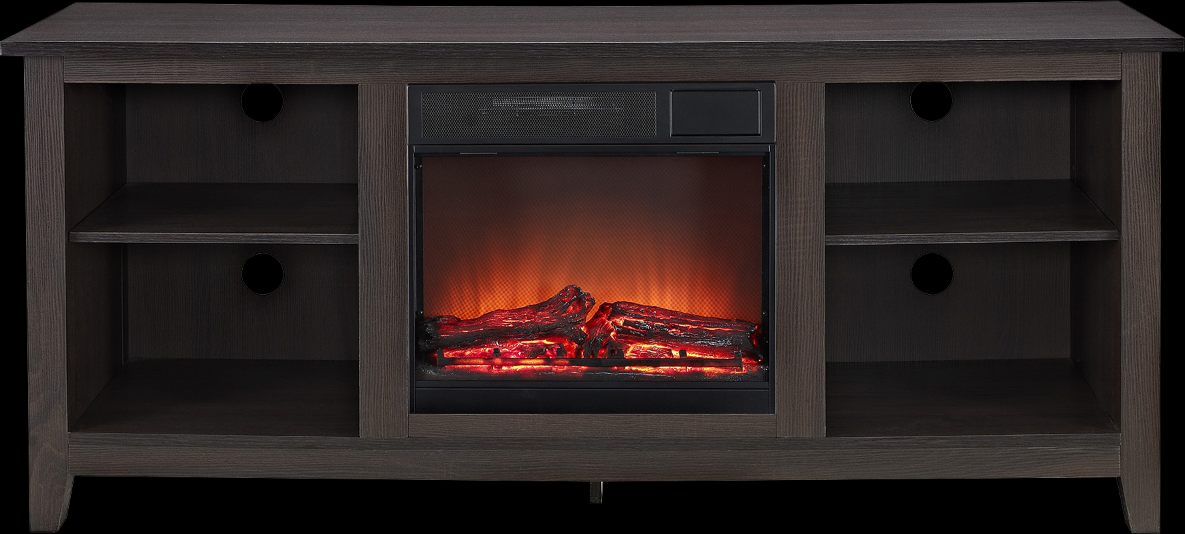 Wyatt Espresso 58 in. Console with Electric Fireplace - Thumbnail - Image 1