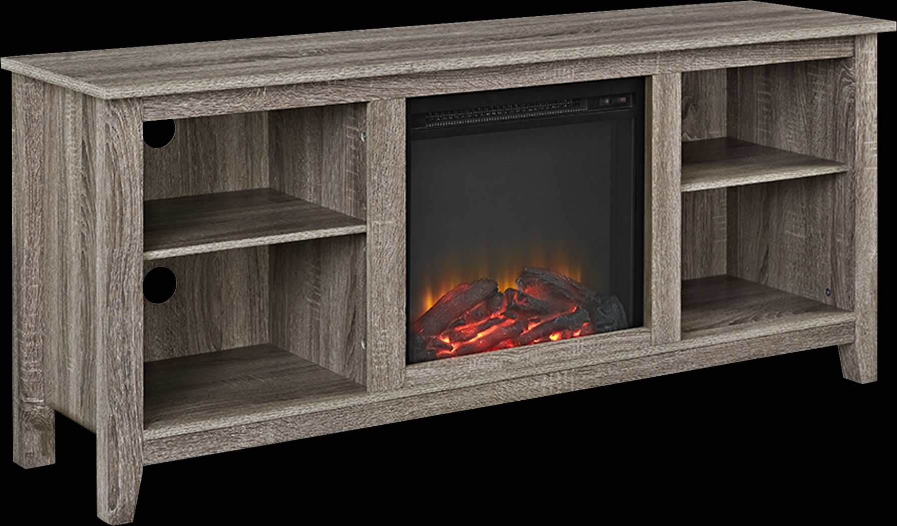 Wyatt Driftwood 58 in. Console with Electric Fireplace - Thumbnail - Image 2