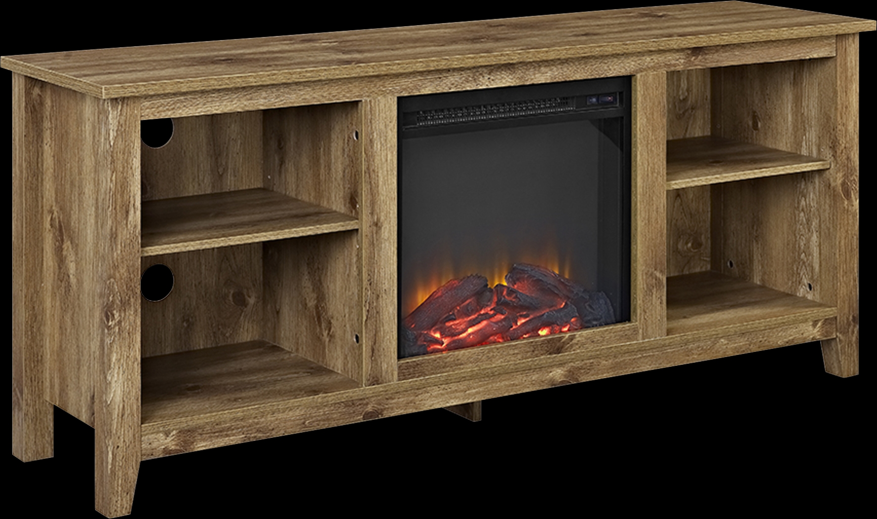 Wyatt Natural 58 in. Console with Electric Fireplace - Thumbnail - Image 2