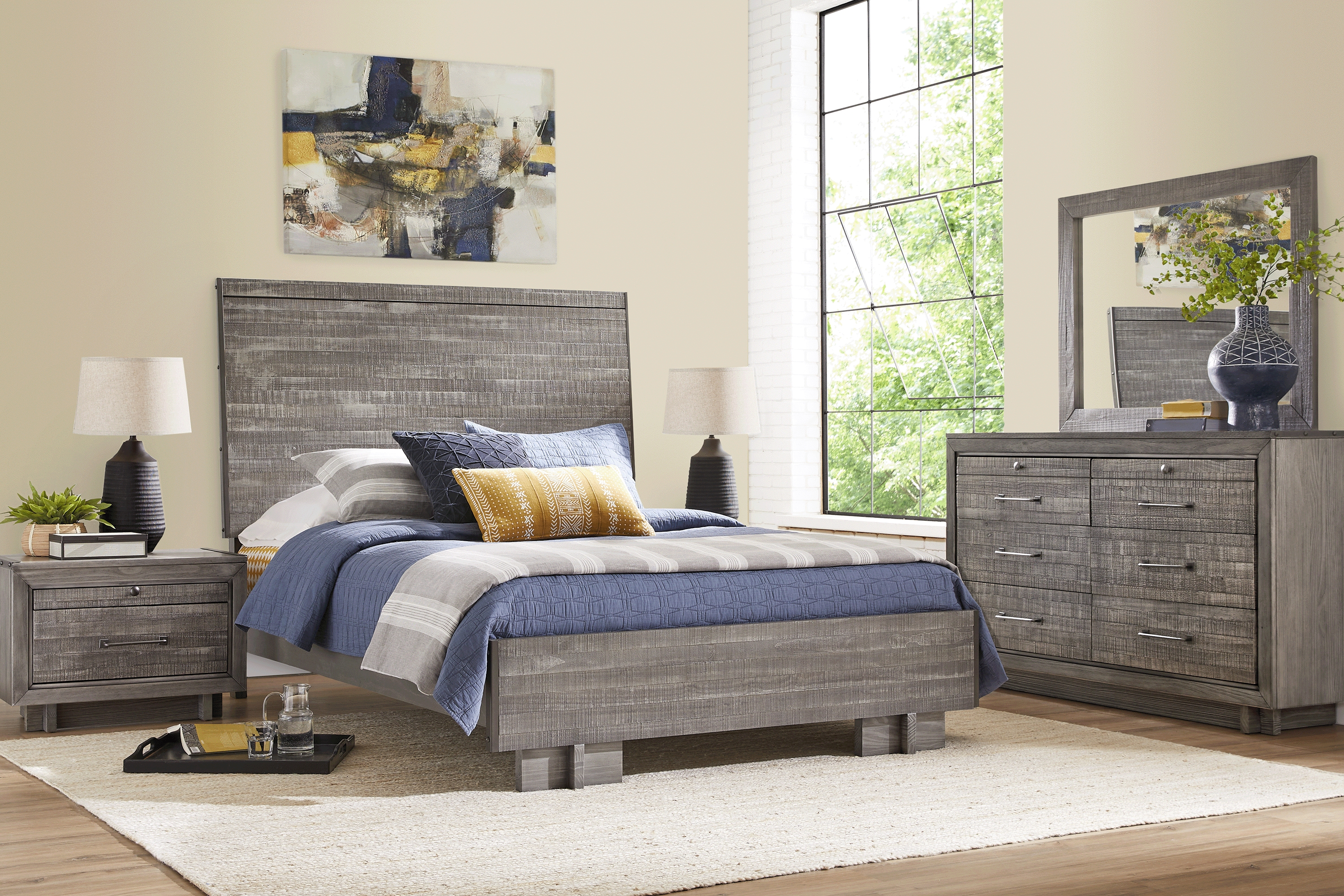 Wyatt Place Gray 5 Pc Queen Bedroom - Thumbnail - Image 1