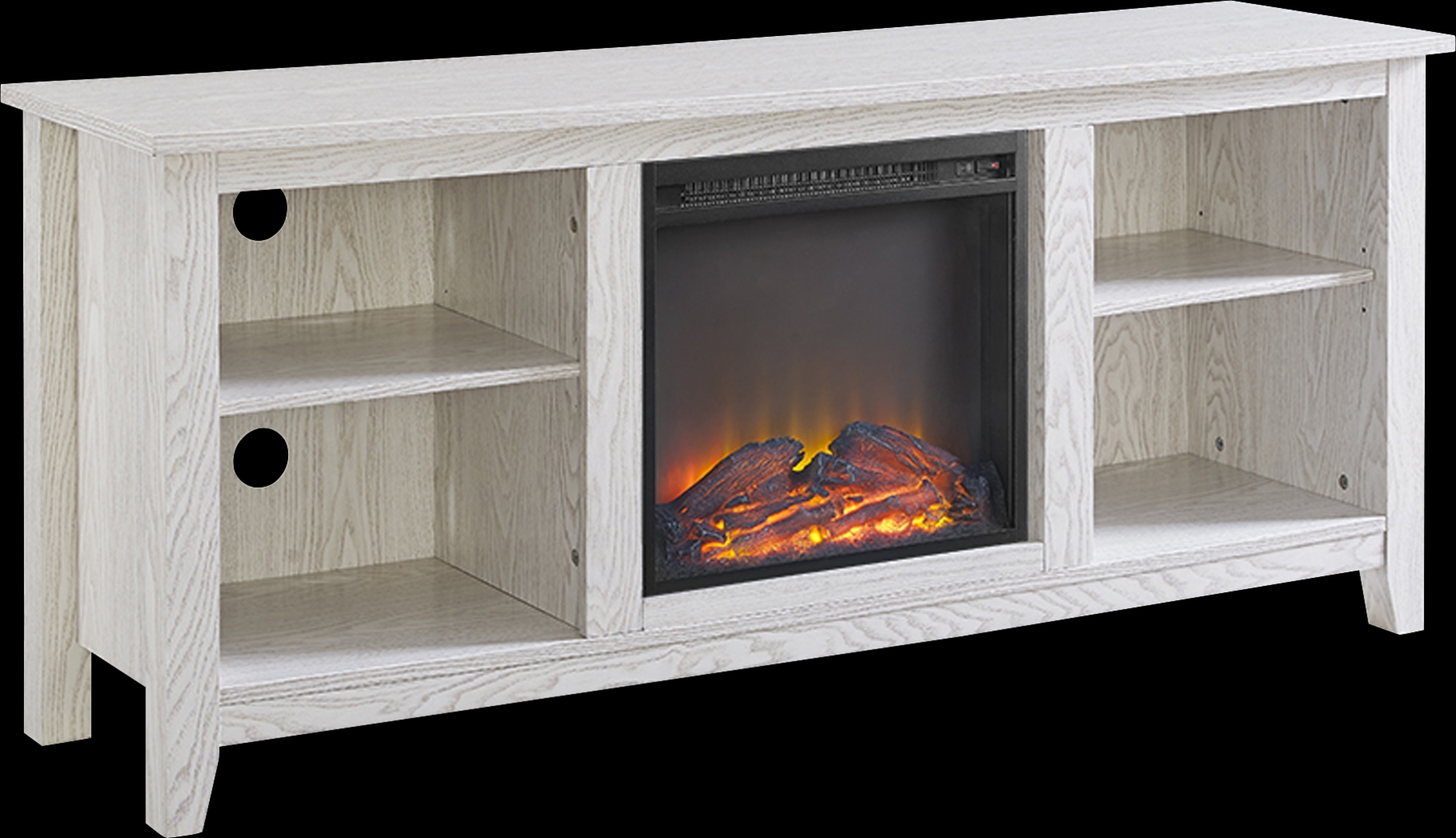 Wyatt White 58 in. Console with Electric Fireplace - Thumbnail - Image 2