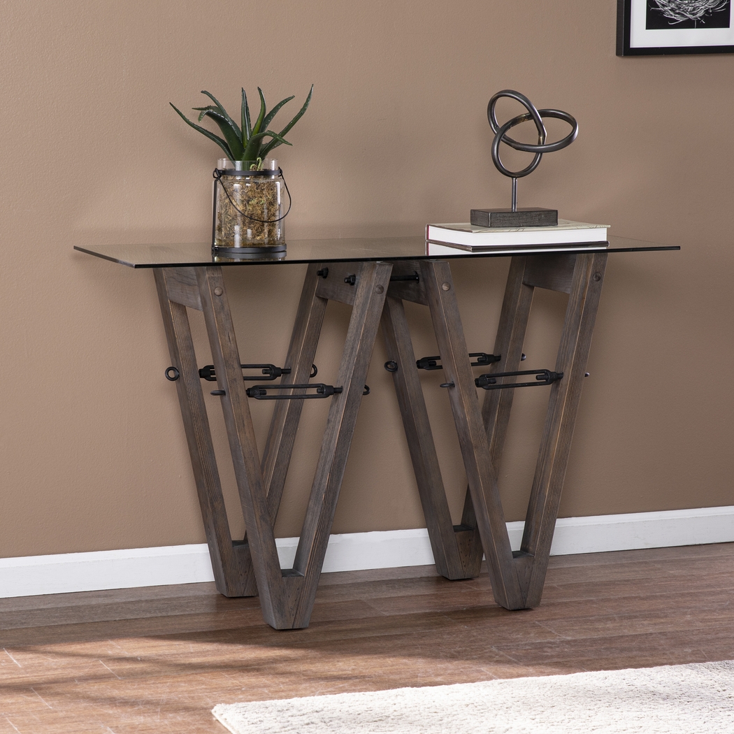 Wyckfield Brown Console Table - Thumbnail - Image 4