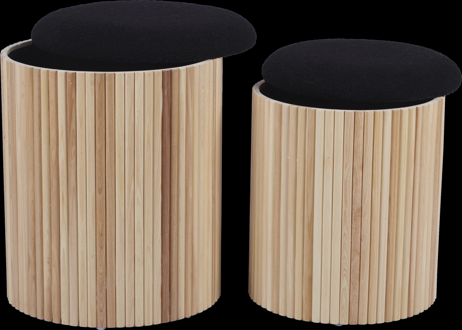 Wyckoff II Black Nesting Storage Ottoman, Set of 2 - Thumbnail - Image 3