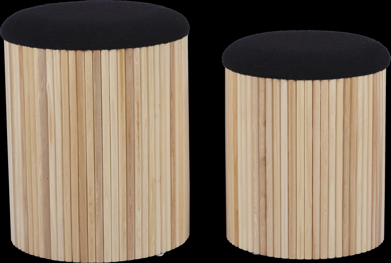 Wyckoff II Black Nesting Storage Ottoman, Set of 2 - Thumbnail - Image 4