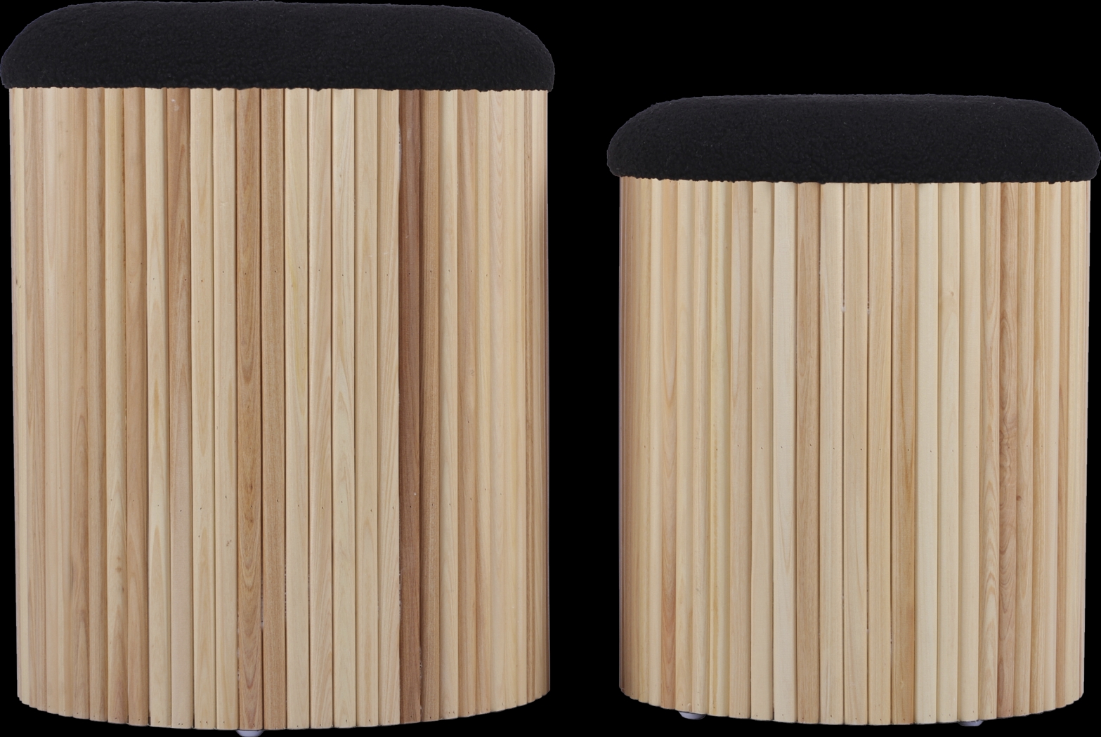 Wyckoff II Black Nesting Storage Ottoman, Set of 2 - Thumbnail - Image 1