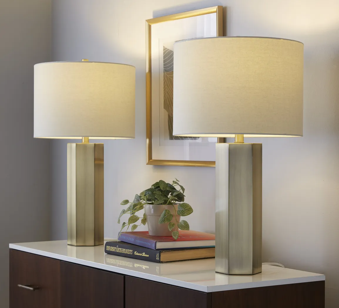 Wykes Isle Brass Lamp, Set of 2 - Thumbnail - Image 2