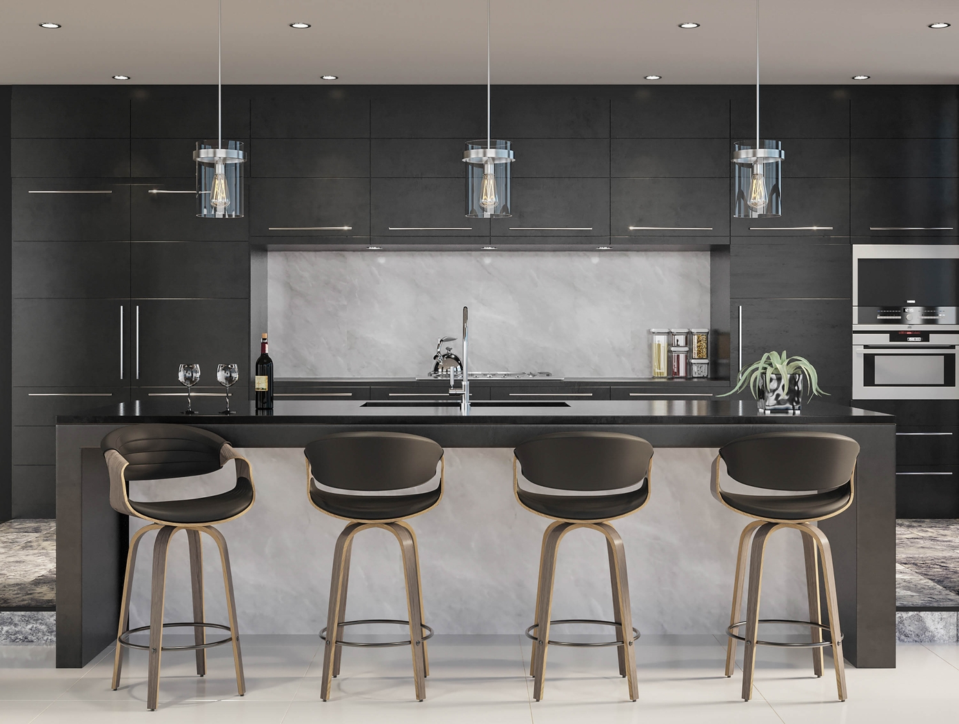 Wyleston I Black Counter Height Stool, Set of 2 - Thumbnail - Image 3