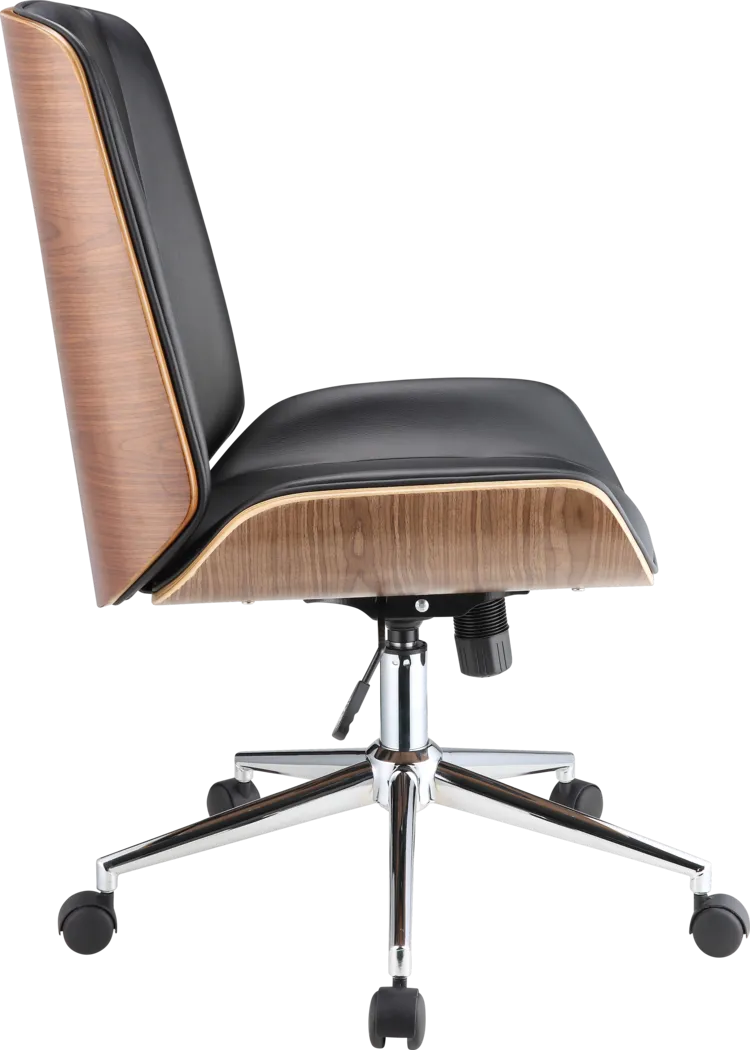 Wyllys Black Swivel Desk Chair - Thumbnail - Image 4