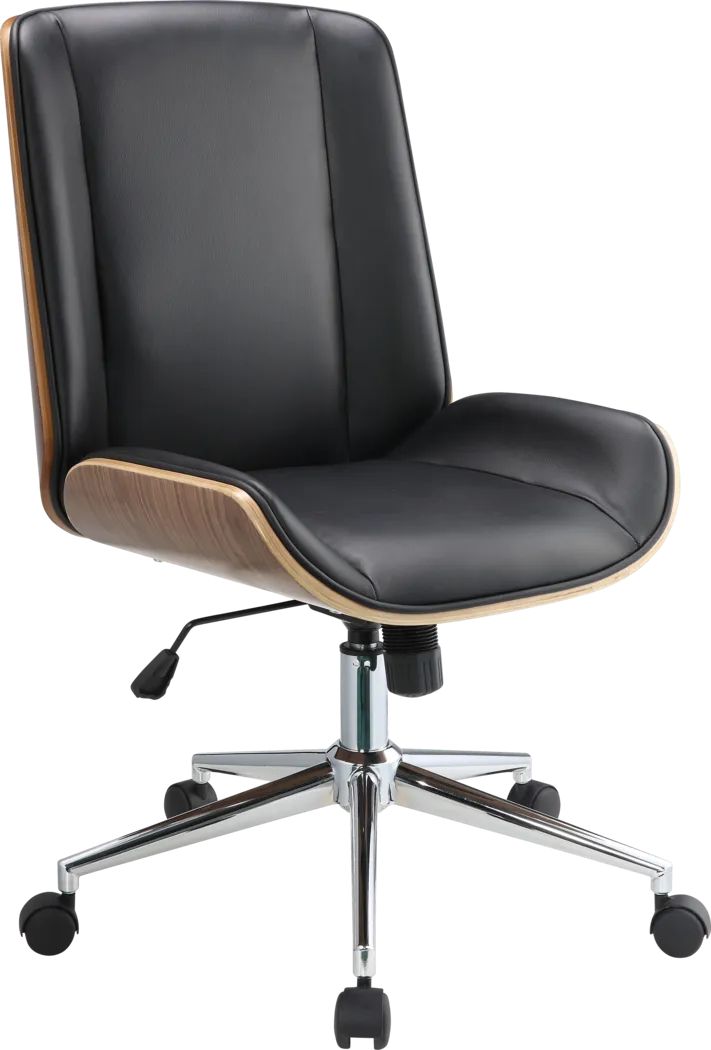Wyllys Black Swivel Desk Chair - Thumbnail - Image 1